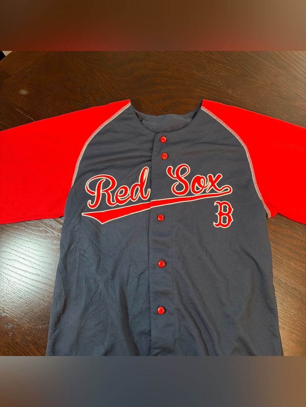 Boston Red Sox MLB Dynasty Series Fashion Baseball Jersey Blue Red size M